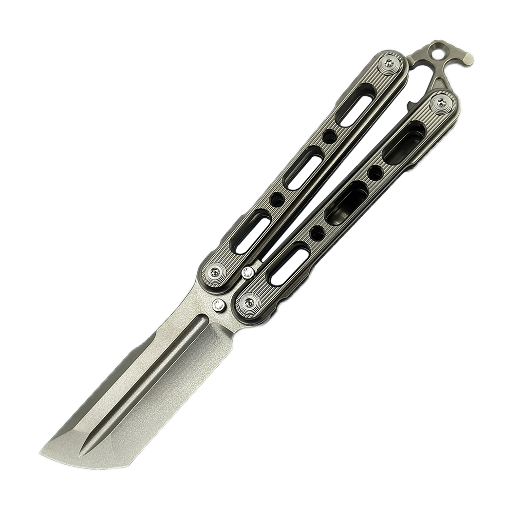 TiGear Butterfly Folding Titanium Blade Titanium Handle Edc Toys Balisong No Blade