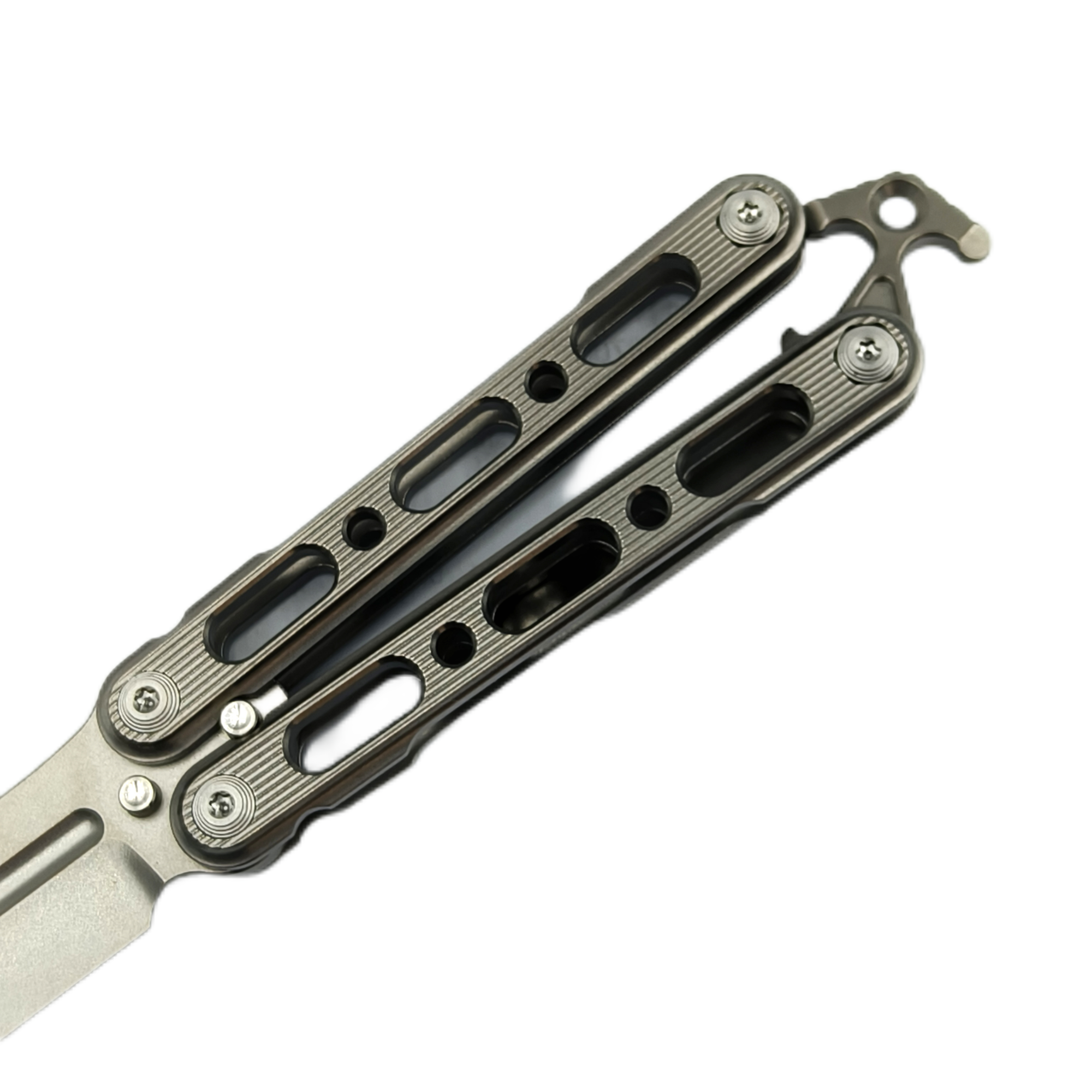 TiGear Butterfly Folding Titanium Blade Titanium Handle Edc Toys Balisong No Blade