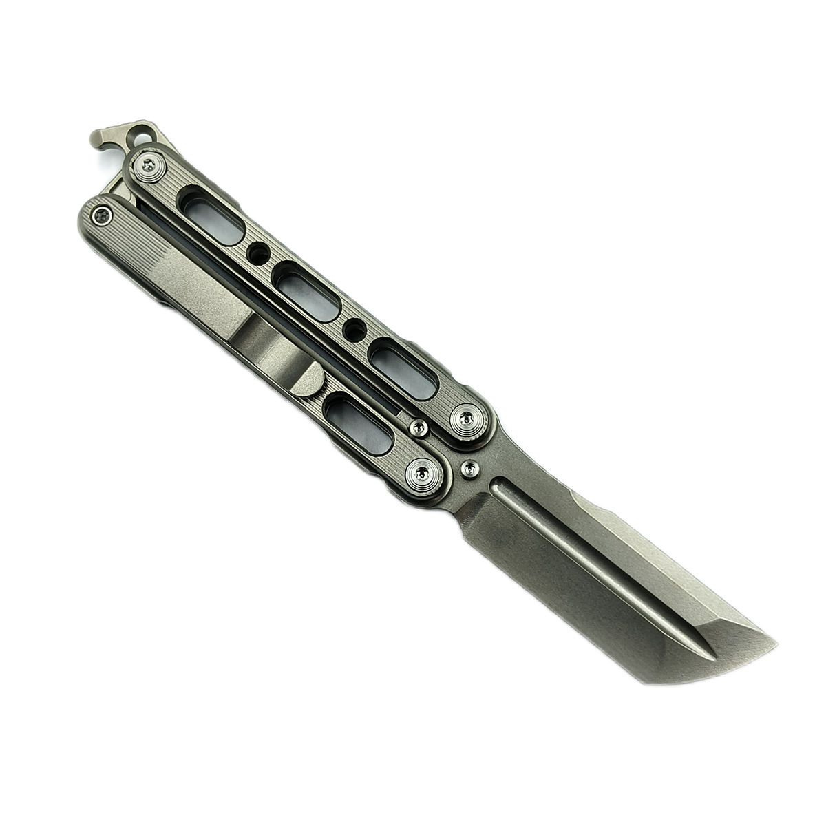 TiGear Butterfly Folding Titanium Blade Titanium Handle Edc Toys Balisong No Blade