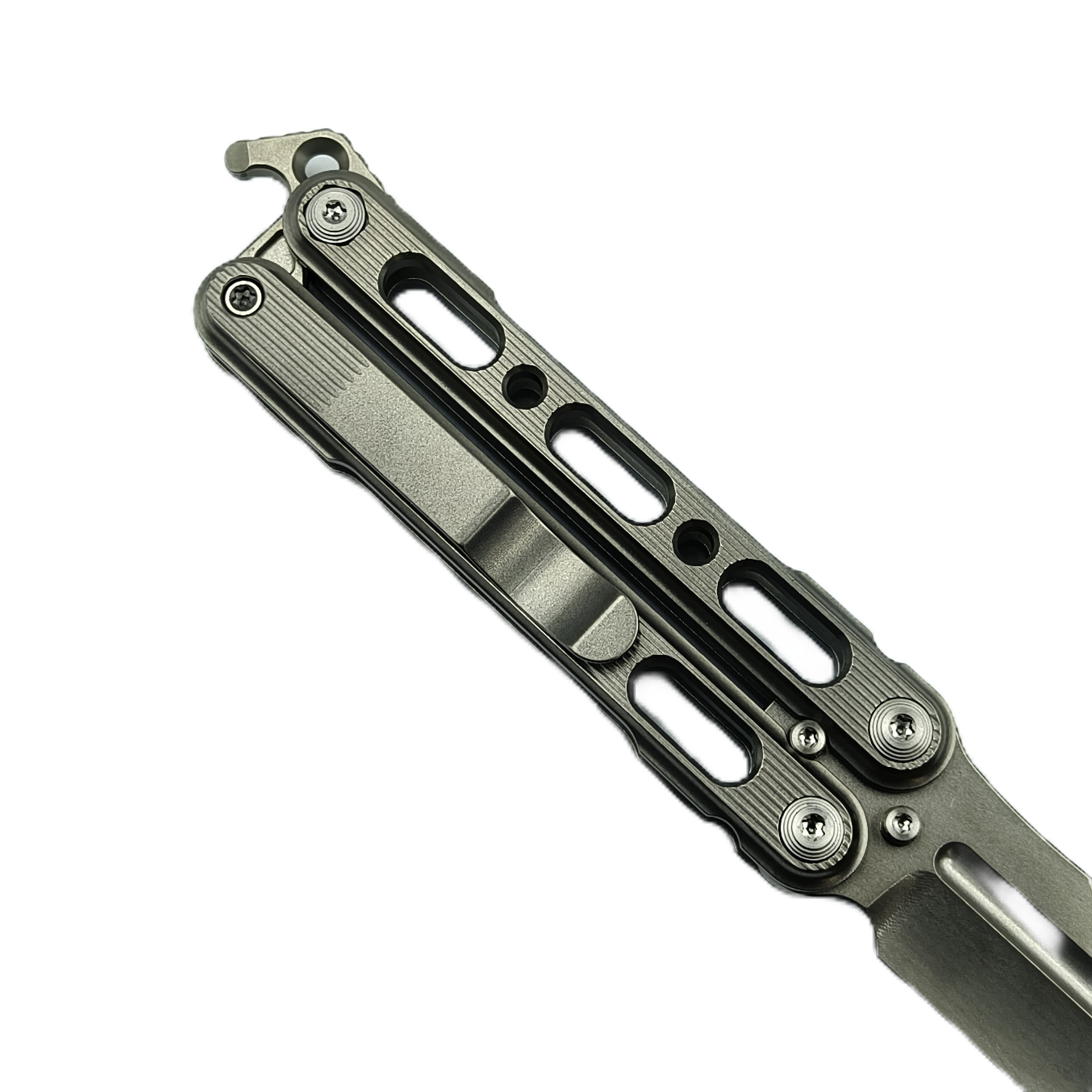 TiGear Butterfly Folding Titanium Blade Titanium Handle Edc Toys Balisong No Blade