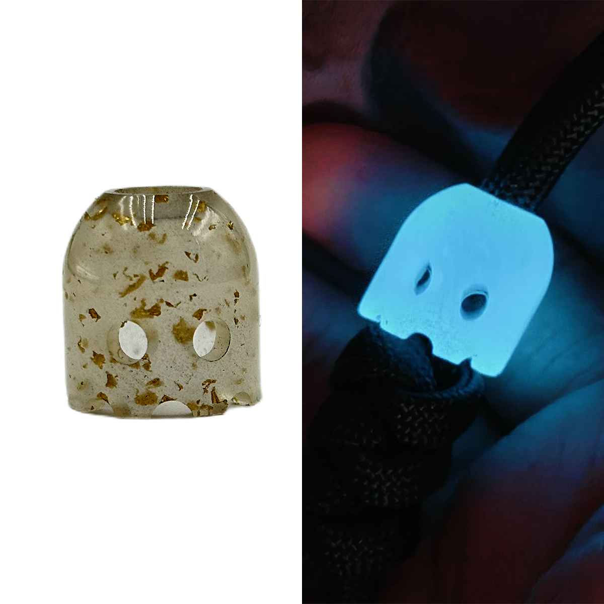 SnakeSword Luminous Blue Resin Ghost Knife Bead Pendant Knives Lanyard bead 2 pcs
