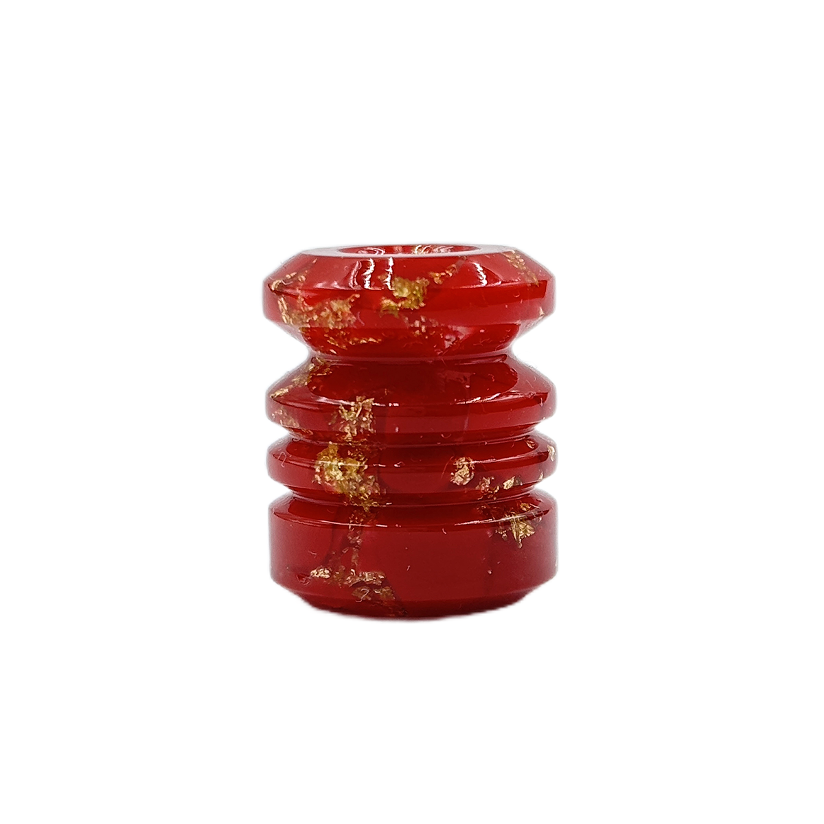 SnakeSword Red Gold Foil Resin Bead Bracelet EDC Knife Lanyard Beads 3 pcs