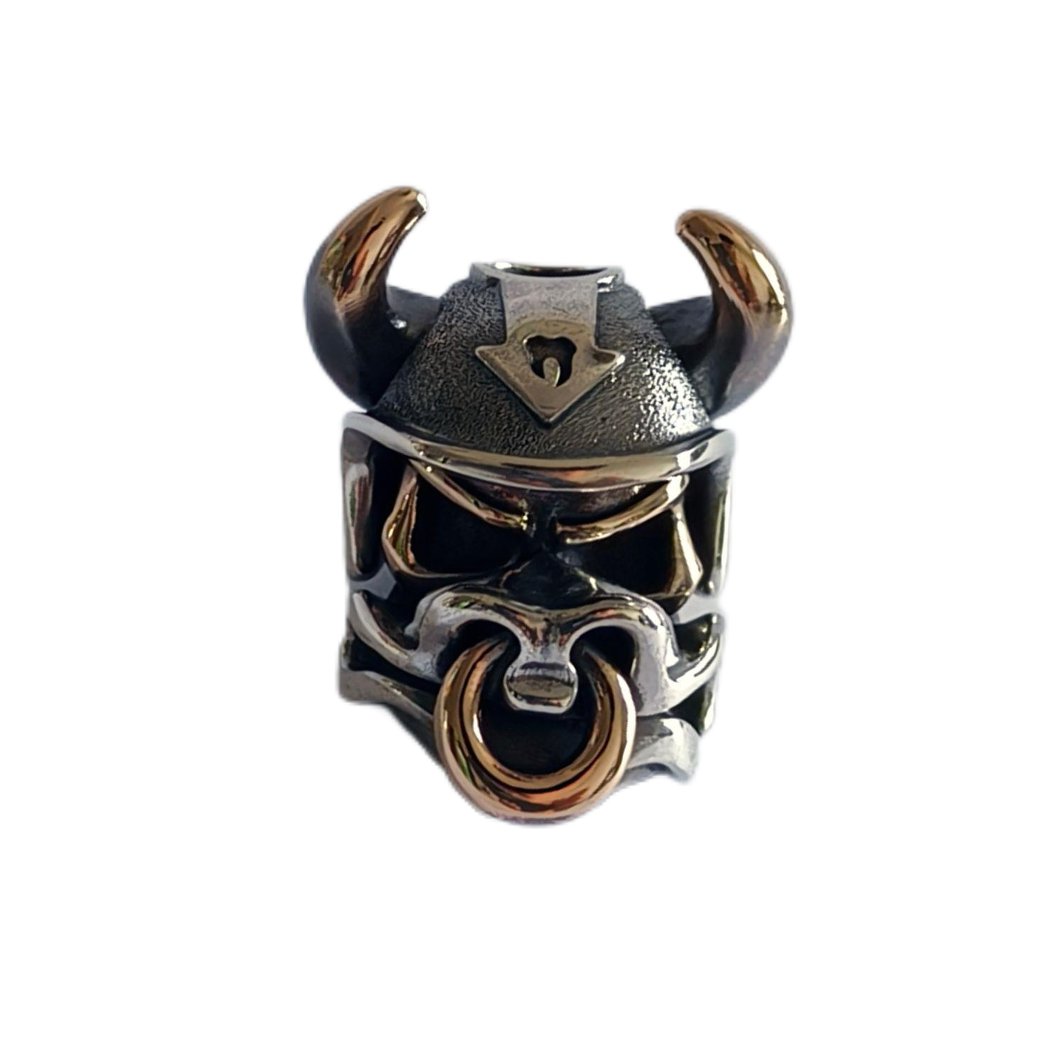 Cpprhd Bull Bead Brass Silver Custom Knife lanyard bead