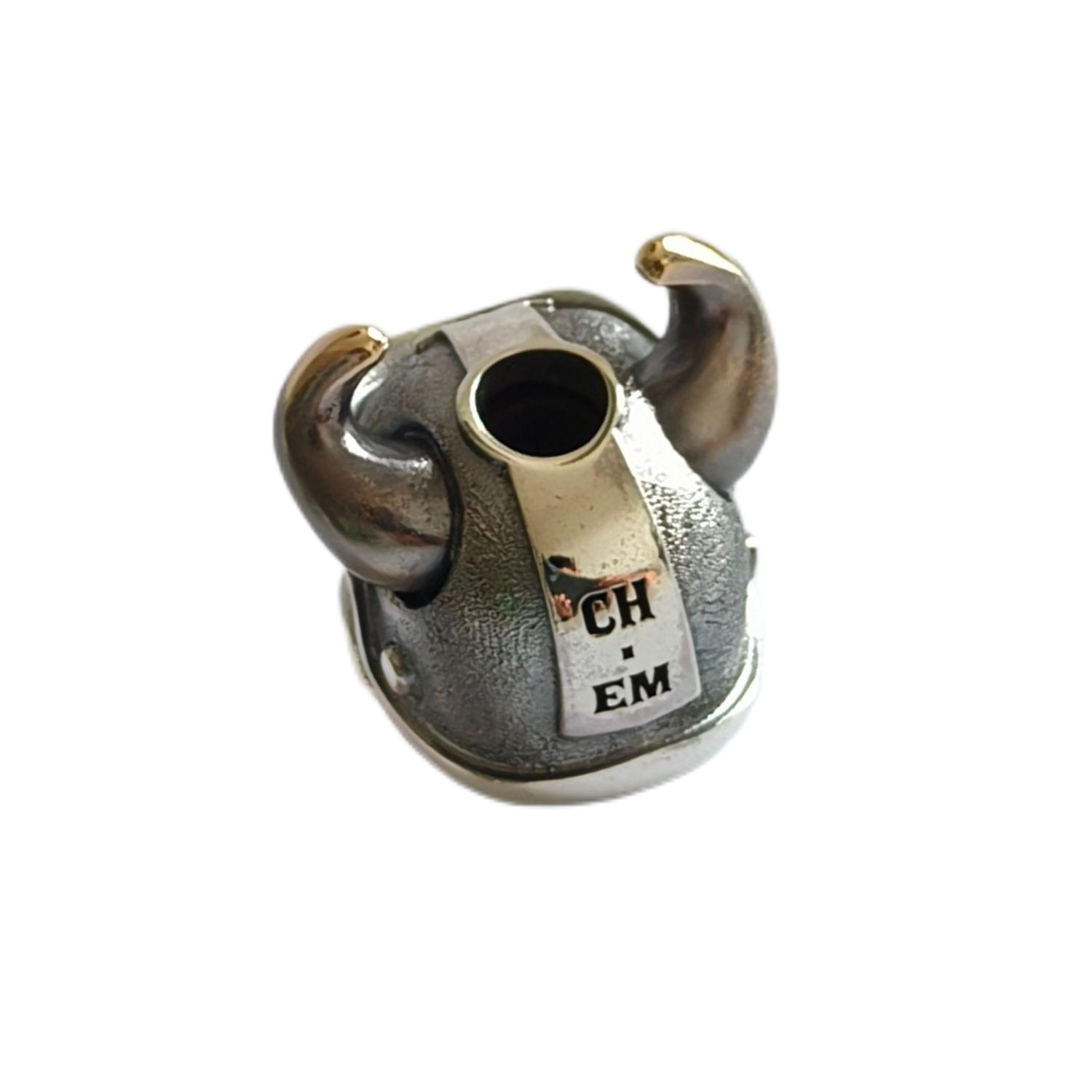 Cpprhd Bull Bead Brass Silver Custom Knife lanyard bead