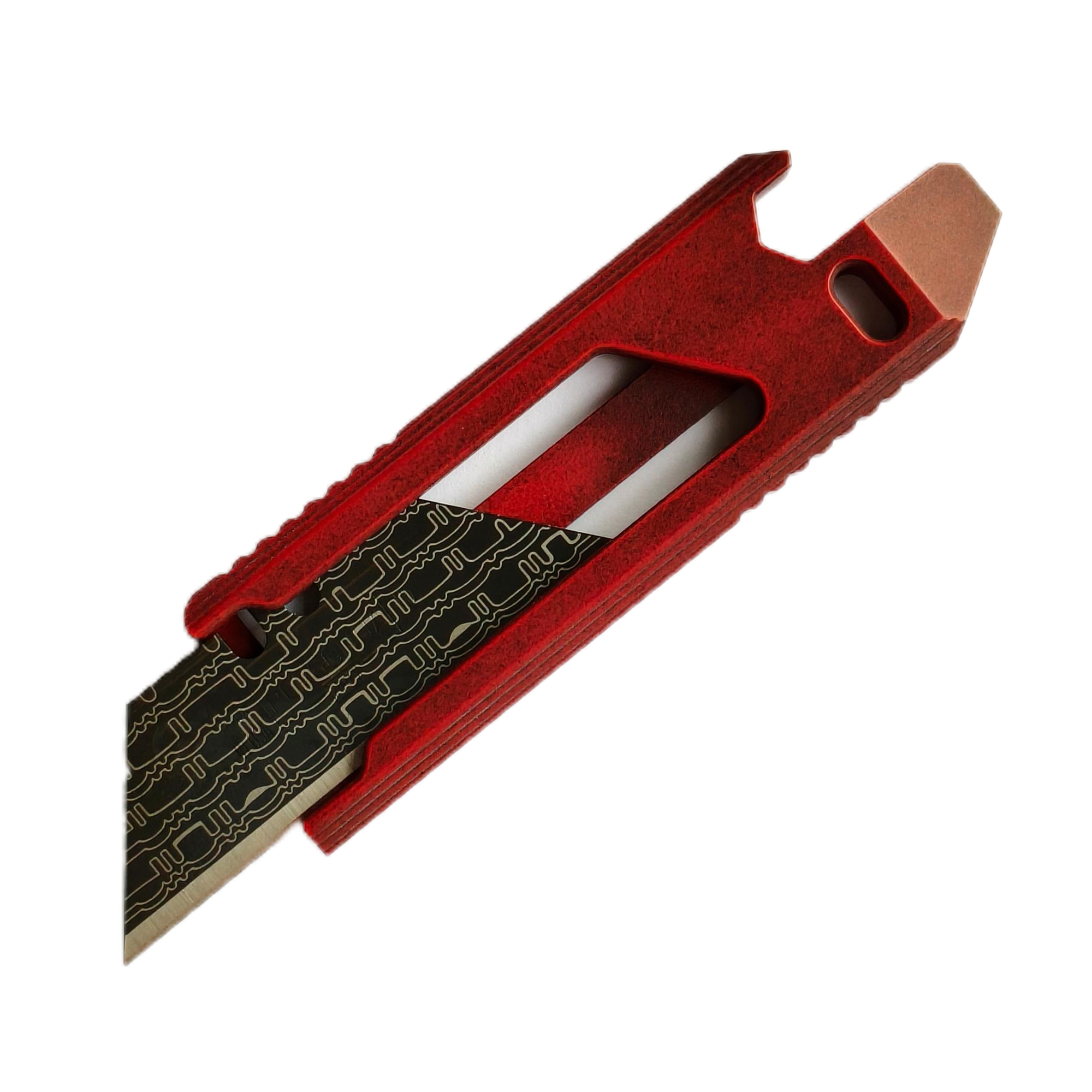 SnakeSword Honey Badger II Titanium Alloy Utility Knife Cerakote Limied Battle Damaged Red