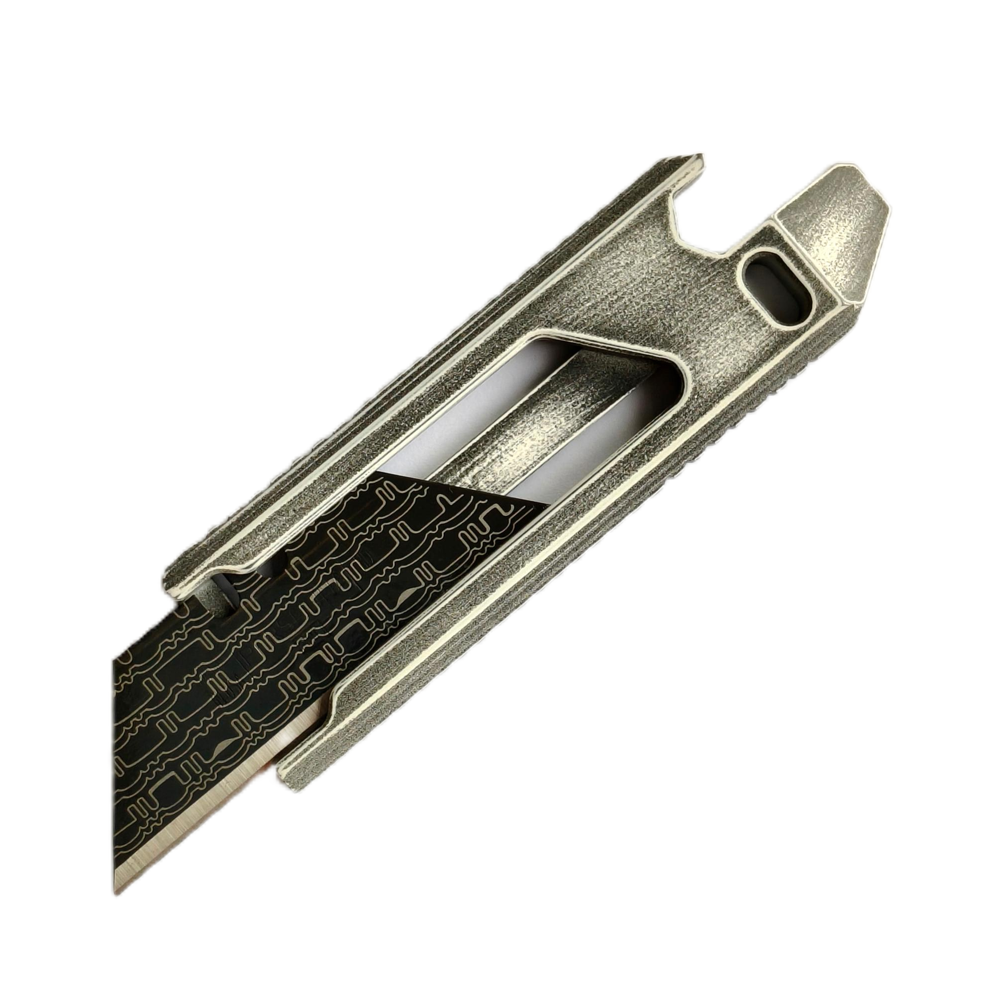 SnakeSword Honey Badger II Titanium Alloy Utility Knife Cerakote Limied Battle Damaged White