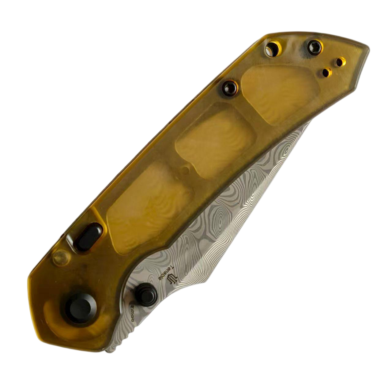 Tenable Fenrir B1034H6 Damascus Blade PEI Handle Top Liner Lock Folding Knife