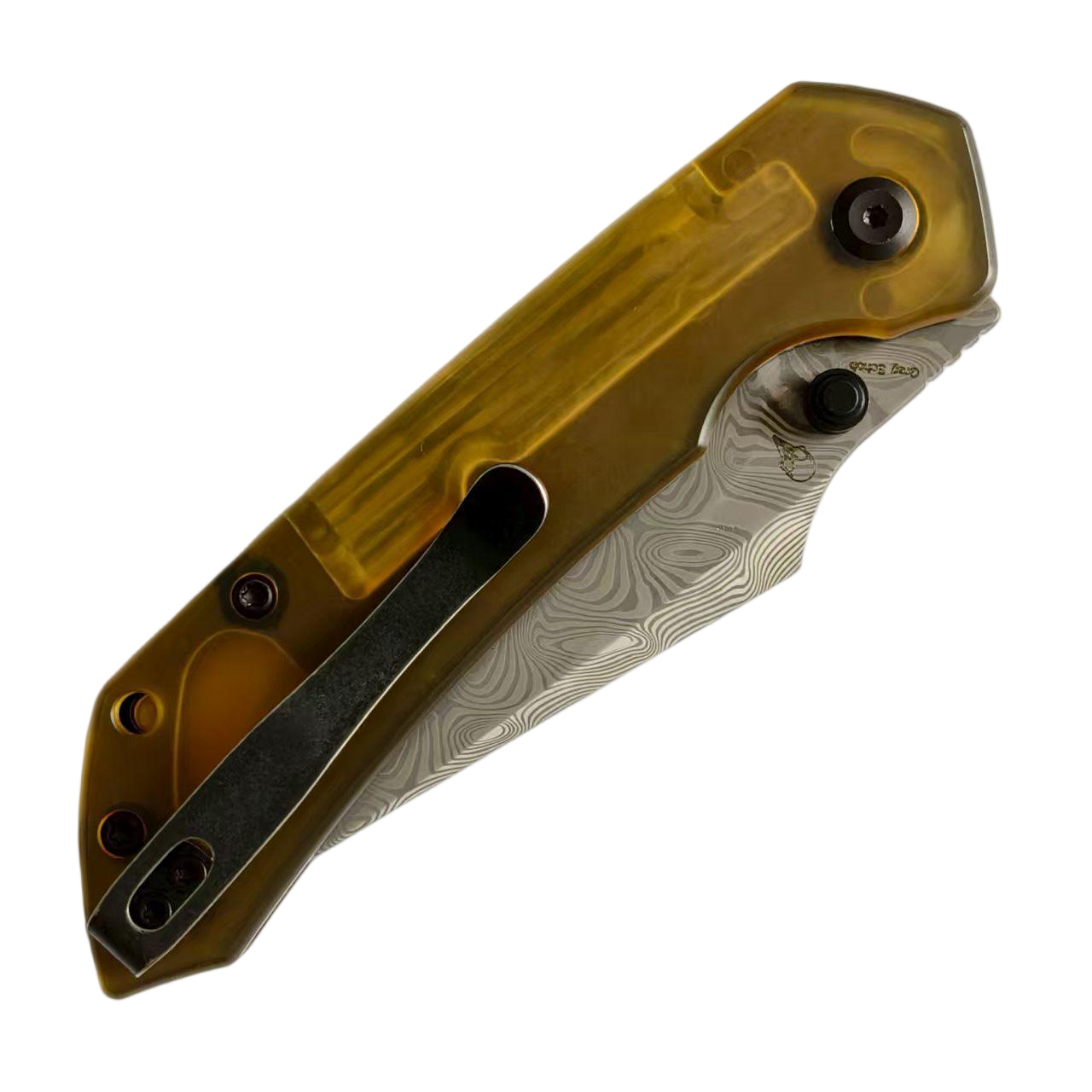 Tenable Fenrir B1034H6 Damascus Blade PEI Handle Top Liner Lock Folding Knife