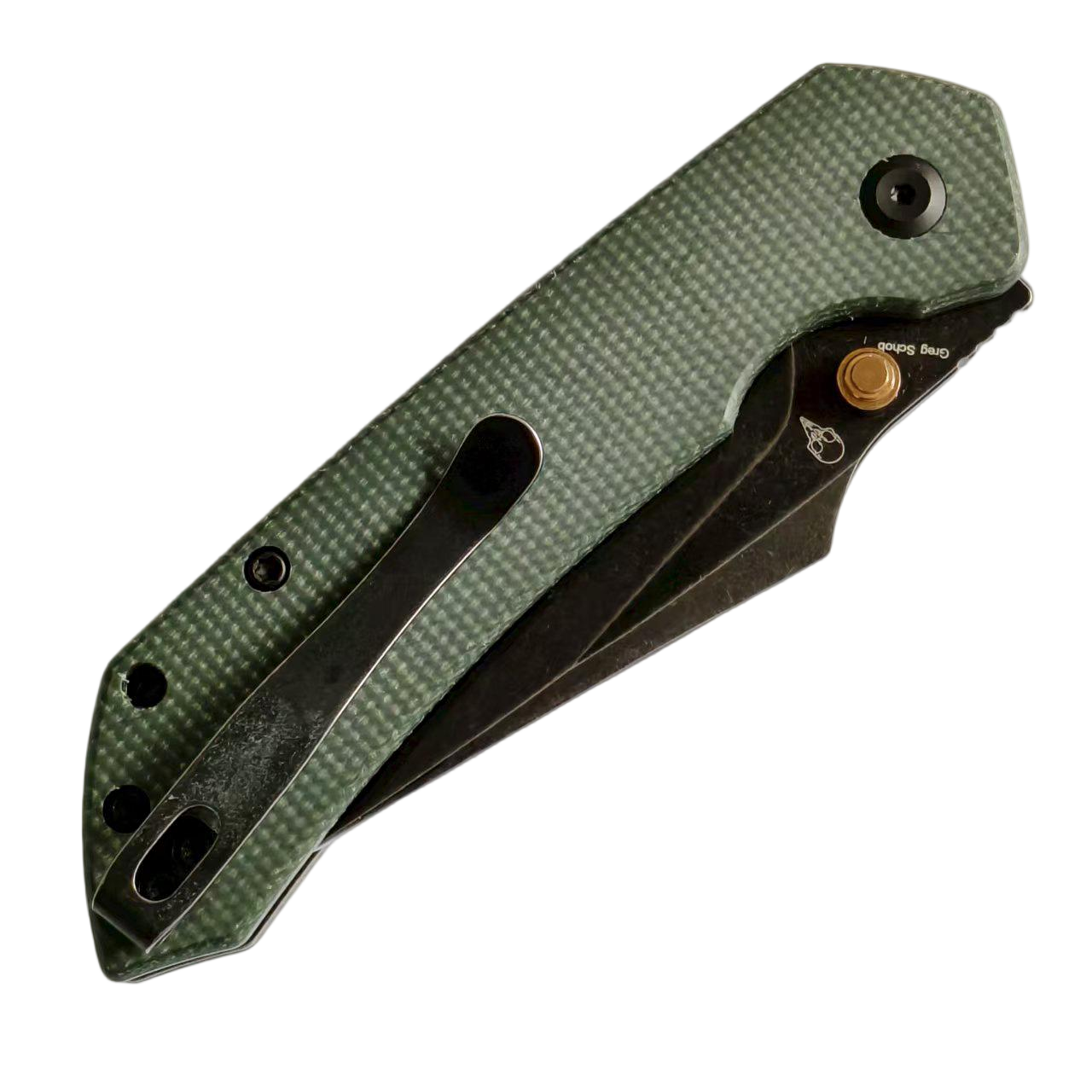 Tenable knives Fenrir B1034H4 Nitro-V Blade Green Micarta Handle Top Liner Lock Folding Knife