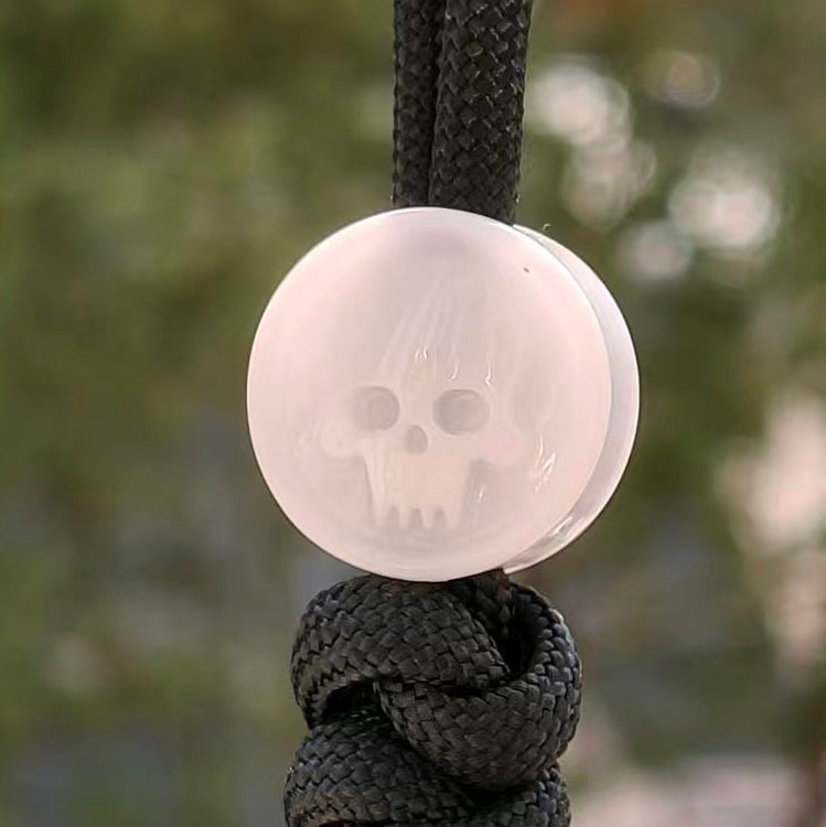 SnakeSword Resin Lanyard Beads off-white Resin Skull Knife Pendant 3 PCS