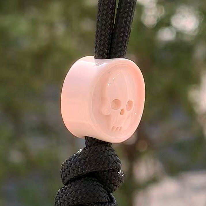 SnakeSword Resin Lanyard Beads Light Pink Resin Skull Knives Beads 3 PCS