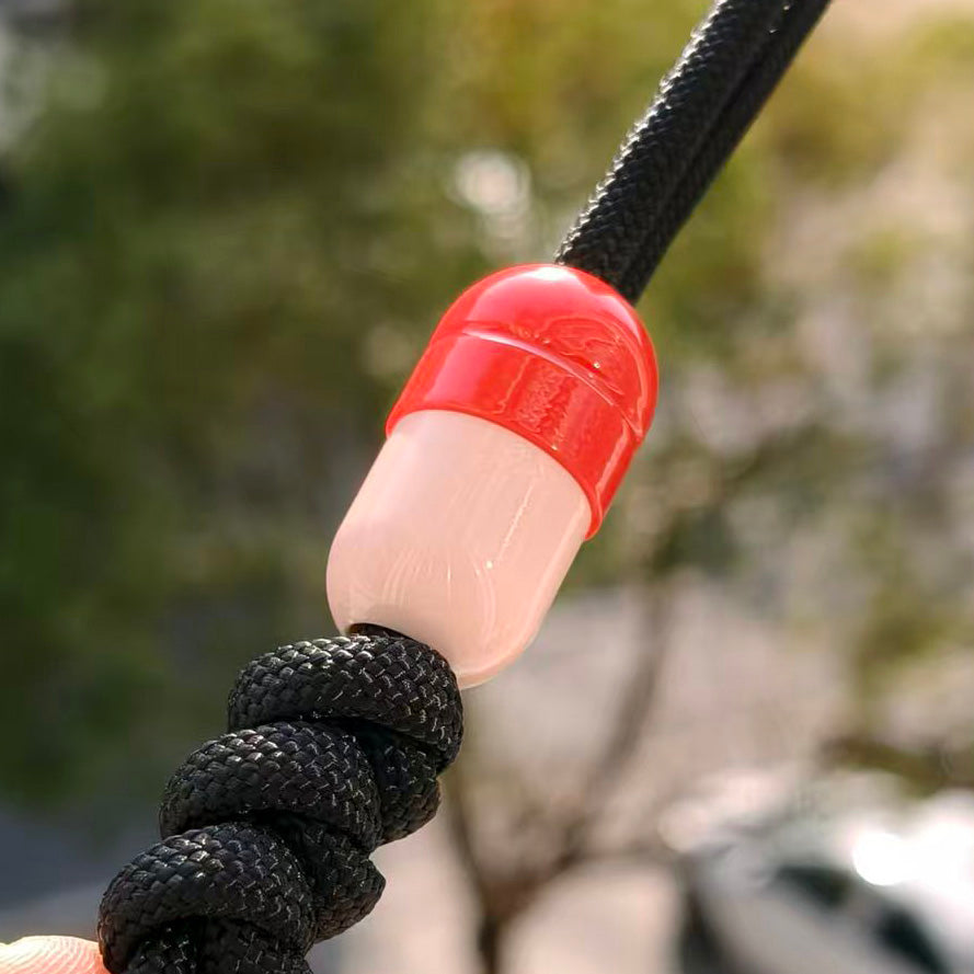 SnakeSword Capsule Resin Lanyard Beads Red+White Resin Knife EDC Beads 3 PCS