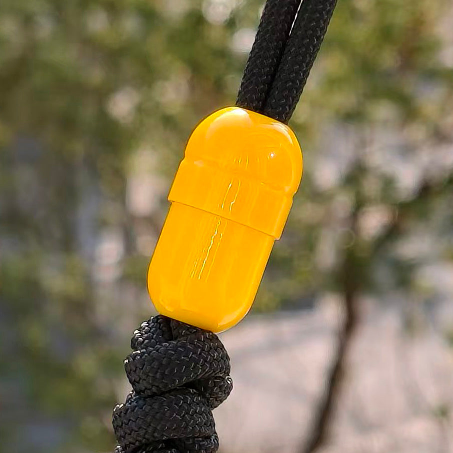 SnakeSword Capsule Resin Lanyard Beads Yellow Knife Lanyard Beads 3 PCS