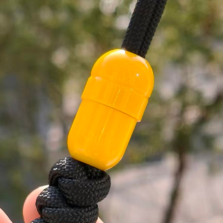 SnakeSword Capsule Resin Lanyard Beads Yellow Knife Lanyard Beads 3 PCS