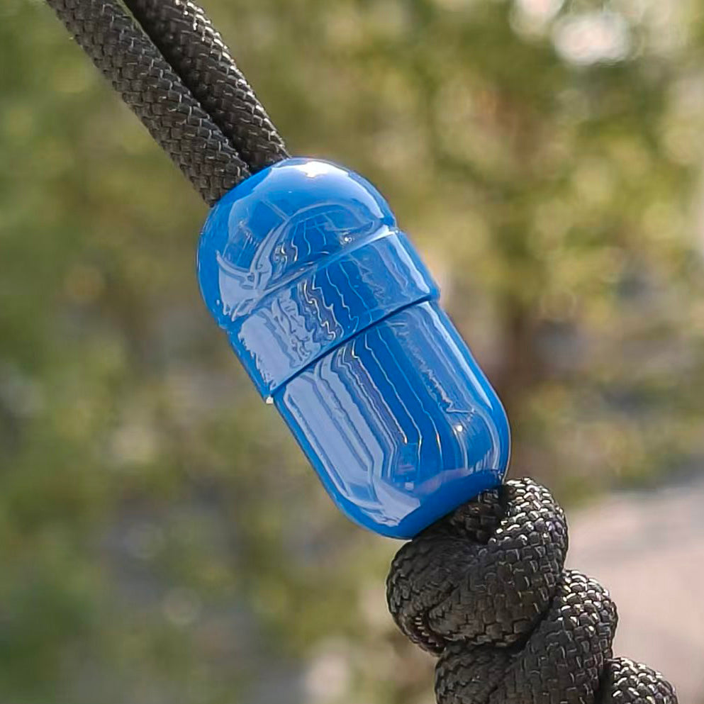 SnakeSword Capsule Resin Lanyard Beads Blue Knife Lanyard Beads 3 PCS