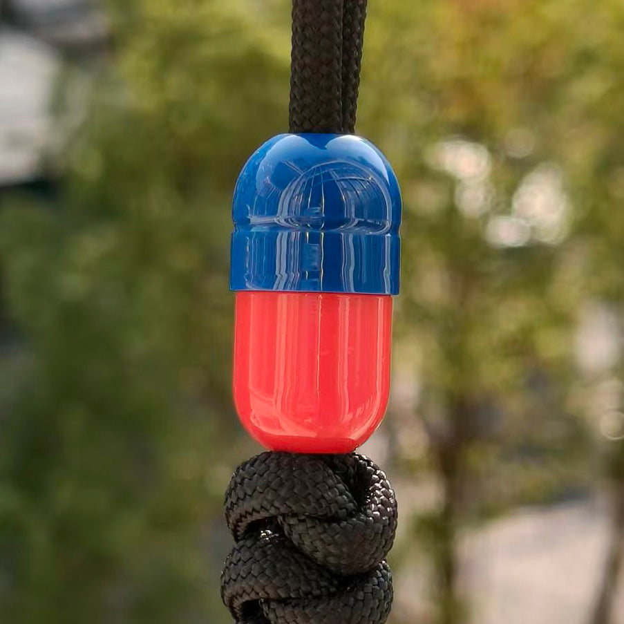 SnakeSword Capsule Resin Lanyard Beads Blue+Red Knife Lanyard Beads 3 PCS