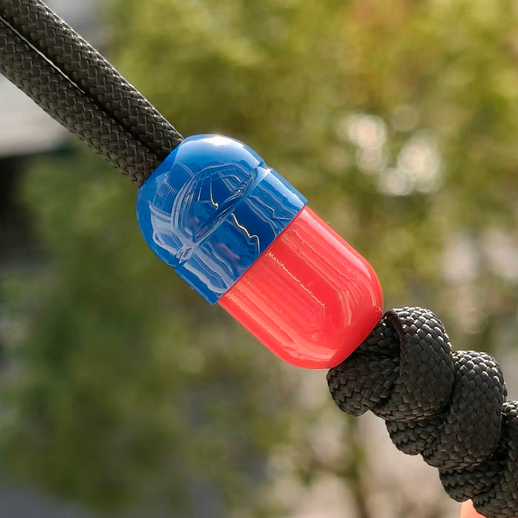 SnakeSword Capsule Resin Lanyard Beads Blue+Red Knife Lanyard Beads 3 PCS