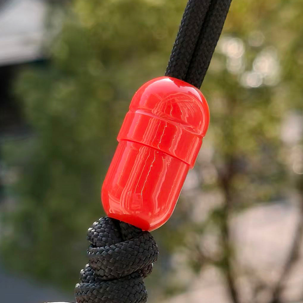 SnakeSword Capsule Resin Lanyard Beads Red Knife Lanyard Beads 3 PCS