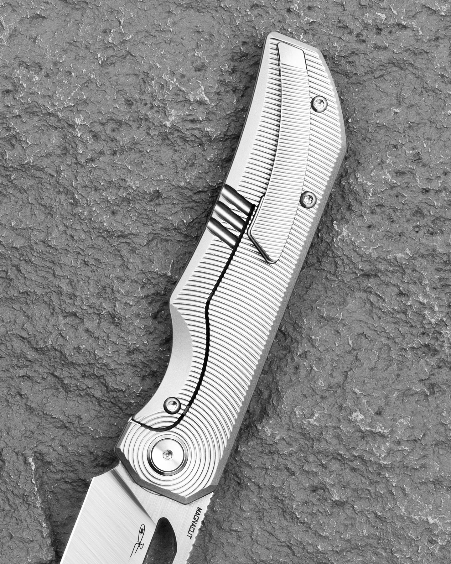 Bestech Taipan BT2503C MagnaCut Blade Titanium Handle Frame Lock Folding Knife