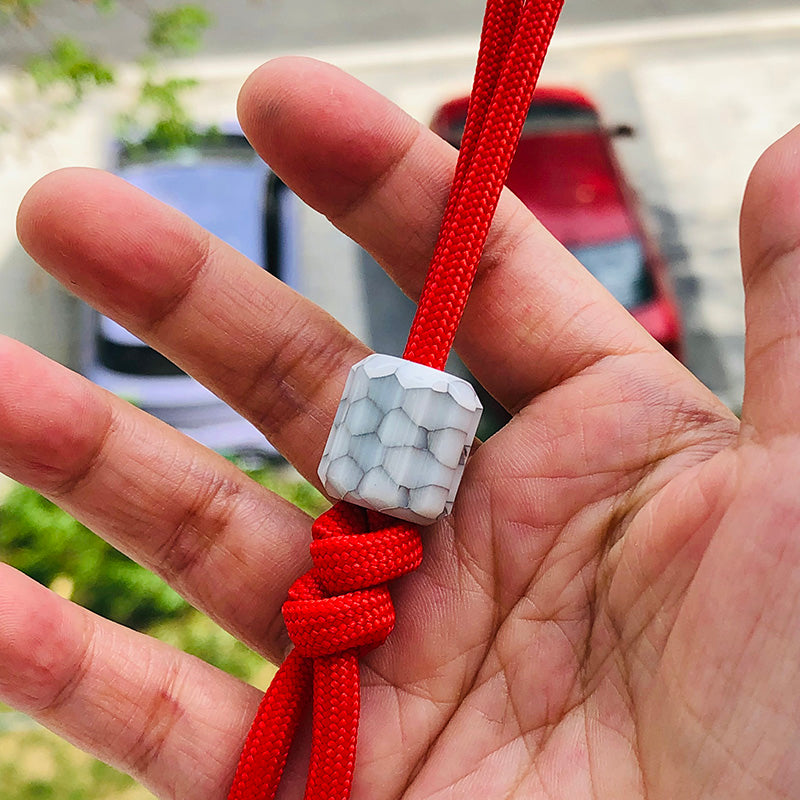 SnakeSword Honeycomb Pattern White Resin Knife lanyard beads Knives lanyard beads