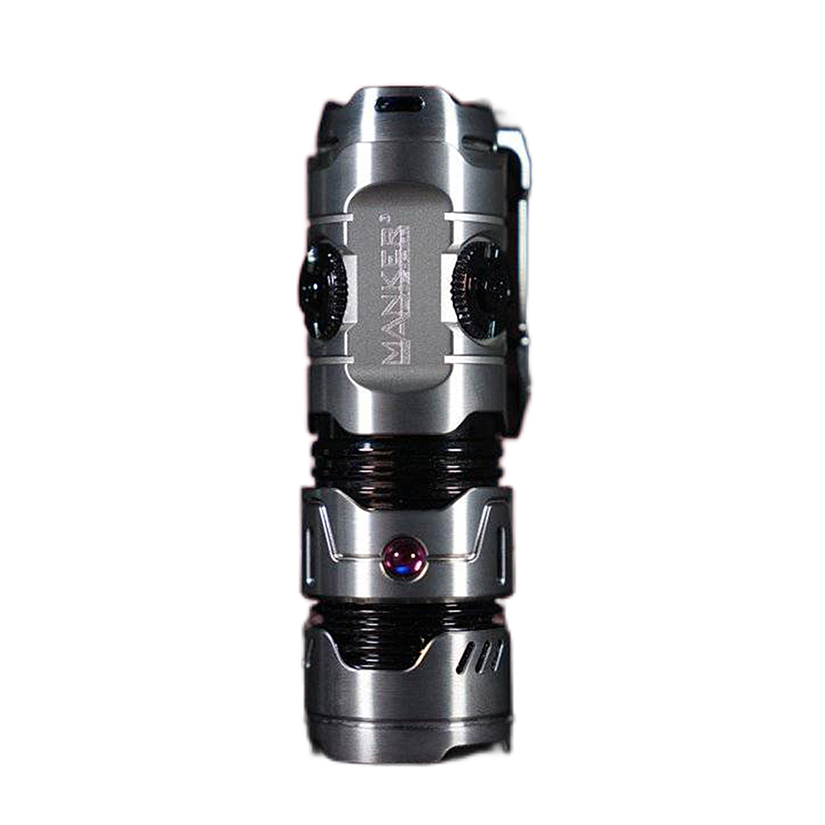 Mankerlight Timeback III EDC Flashlight Spinner Flashlight Use 18350 Battery Titanium Stonewash