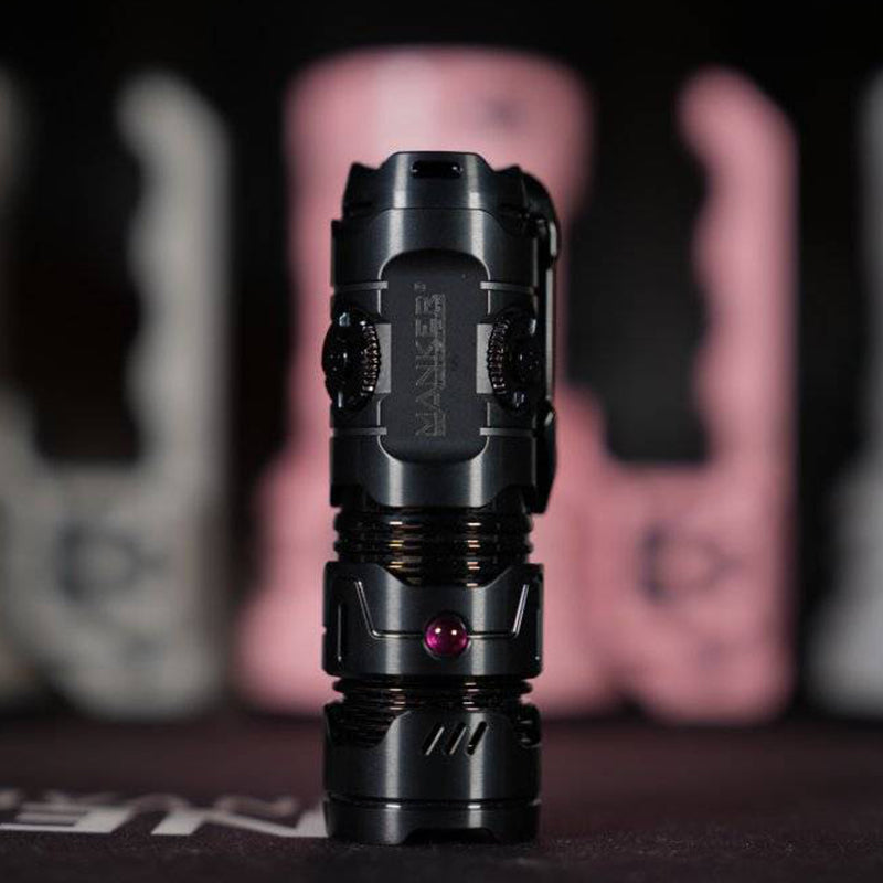Mankerlight Timeback III EDC Flashlight Spinner Flashlight Use 18350 Battery Titanium Black