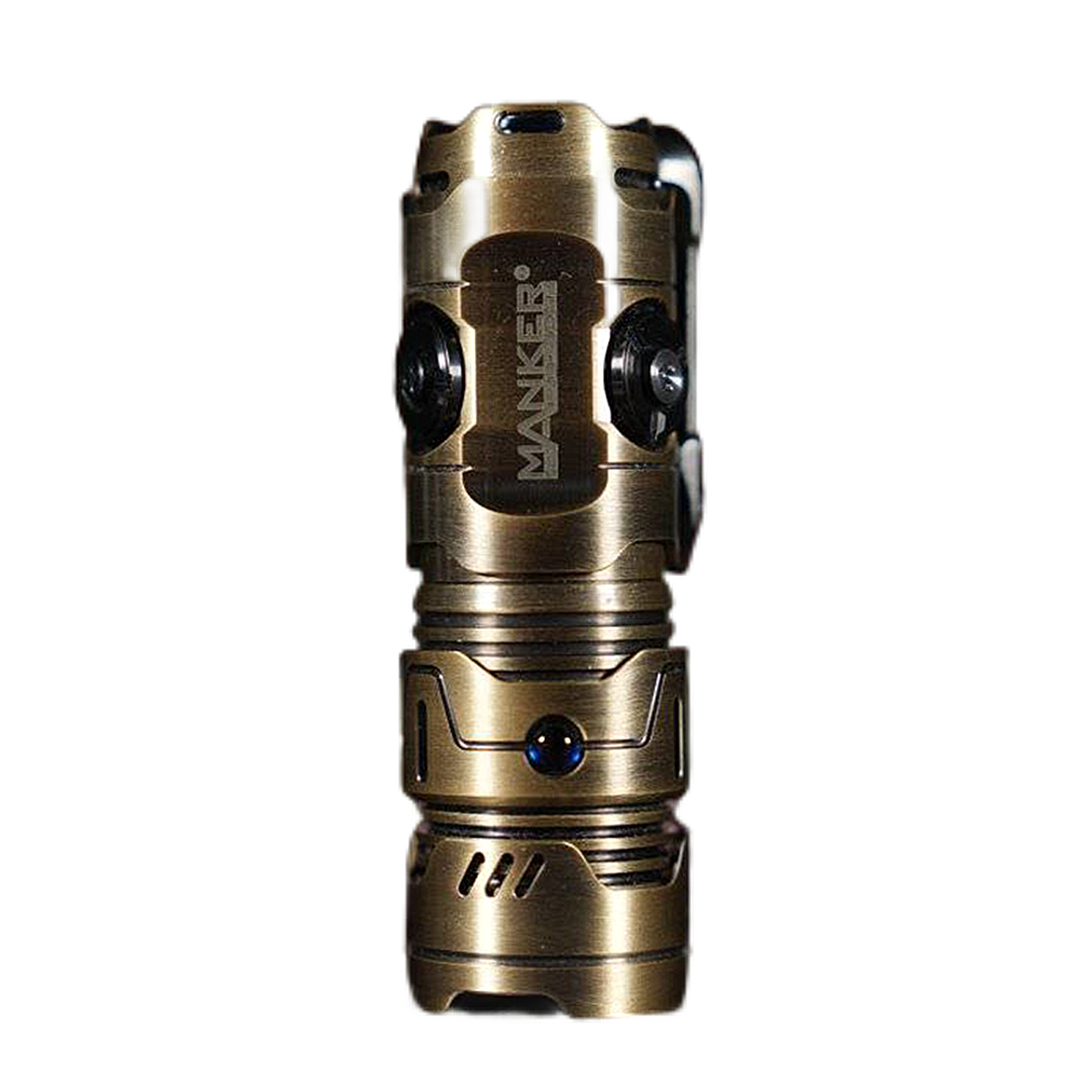 Mankerlight Timeback III EDC Flashlight Spinner Flashlight Use 18350 Battery Brass