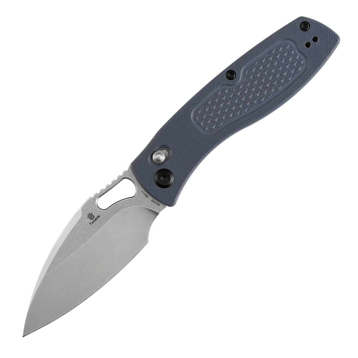 Tenable Heron B2124V6 Nitro V Blade Gray G10 Handle Crossbar Lock Folding Knife