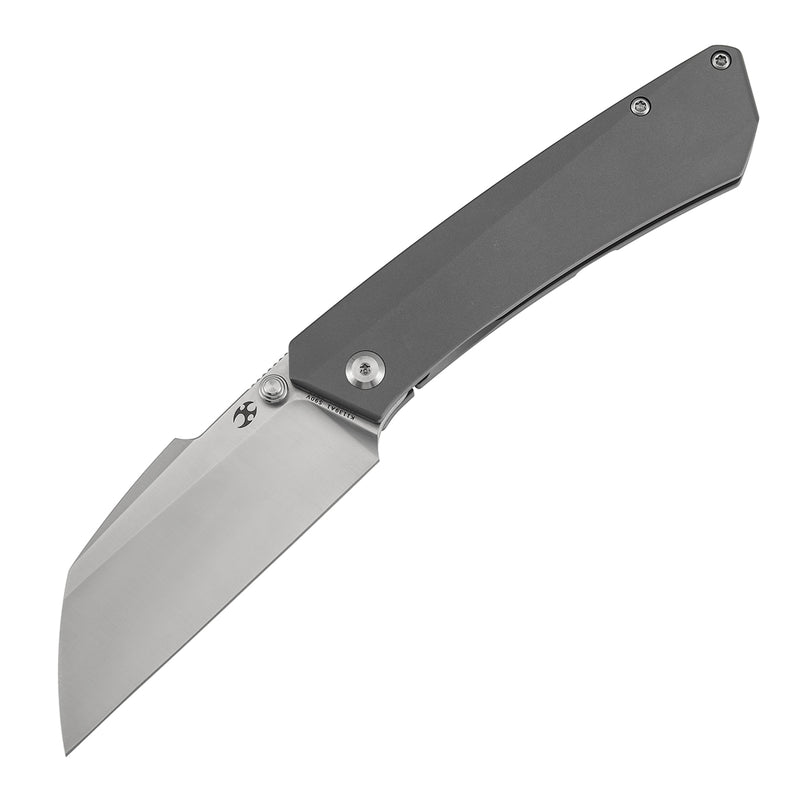 Kansept Contra K1139A1 Satin CPM-S90V Blade Gray Anodized Titanium Handle Frame Lock Folding Knife