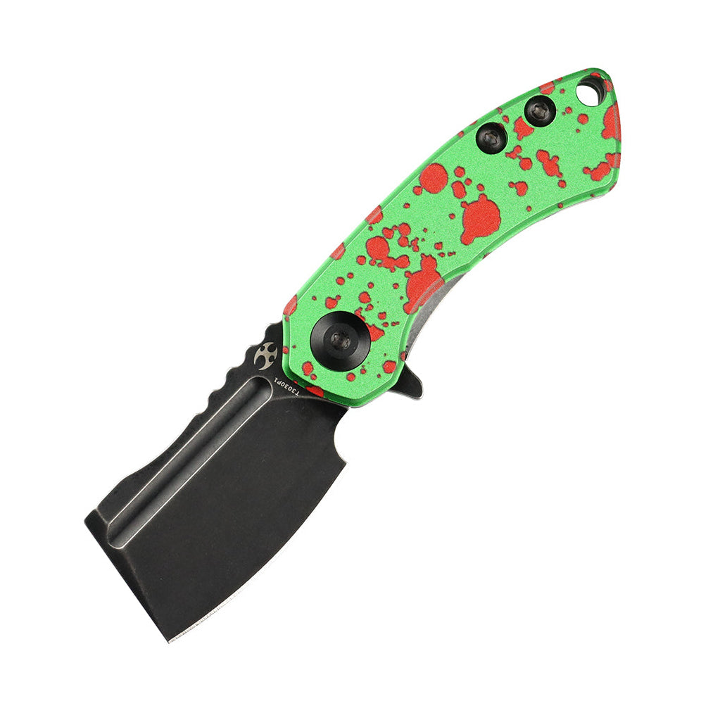 Kansept T3030P1 Mini Korvid Flipper Knife 154CM Blade Zombie Green Aluminum Handle