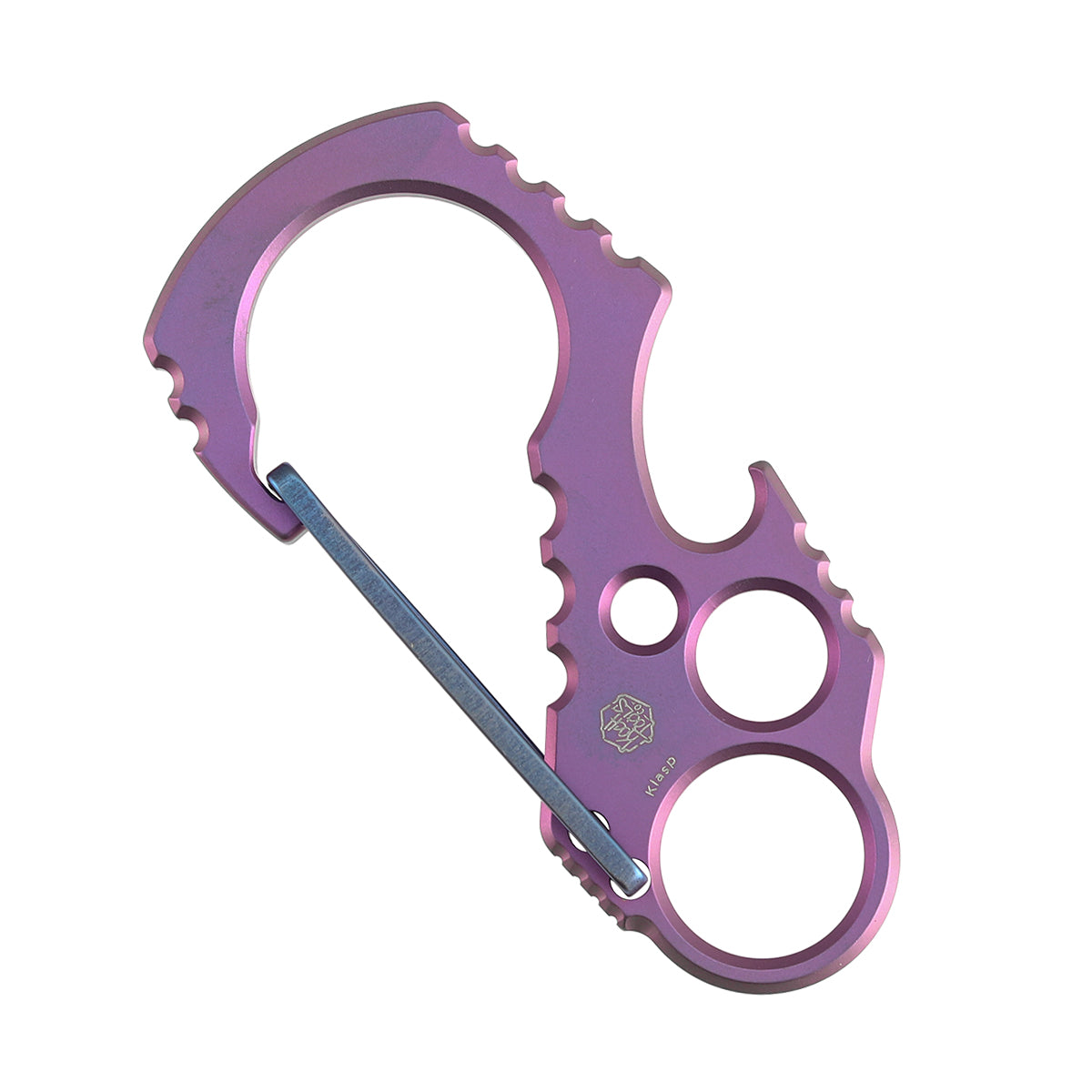 Kansept Carabiner C011A3 Purple Anodized Titanium with Blue Anodized Lock Climbing Carabiner