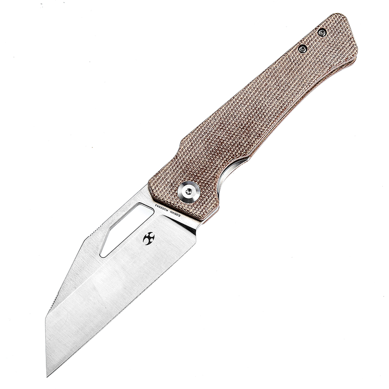 Kansept Egress K1033A1 Satin CPM-S35VN Blade Brown Micarta Handle Liner Lock Folding Knife