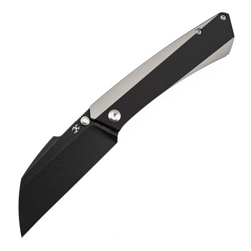 Kansept Contra K1139A2 Blackwash CPM-S90V Blade Black and Plain Titanium Handle Frame Lock Folding Knife