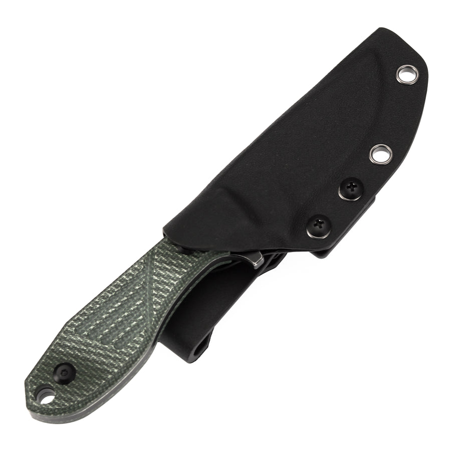 Tenable Tiny Dancer G014A6 Blackwash D2 Blade Green Micarta Handle Fixed Blade