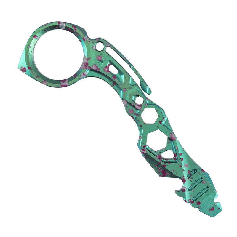 Kansept PryMate G008A9 Green Anodized Titanium with Purple Splash Multifucntional Tool