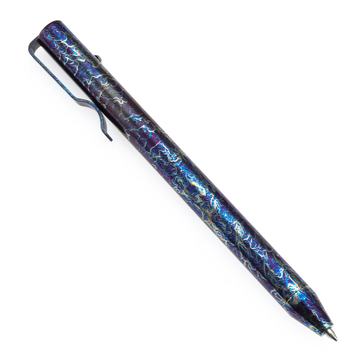 Kansept Titanium EDC Bolt-Action Pen G013H2– Professional Fine Tip Ballpoint with Lightning Strike Finish