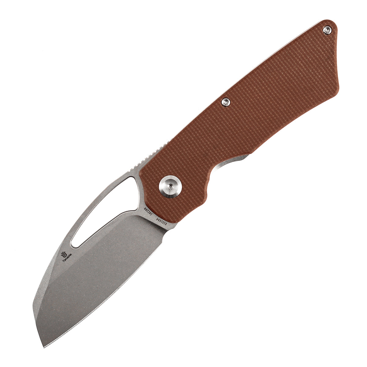 Tenable Goblin L B3016A4 Stonewashed 14C28N Blade Brown Micarta Handle Liner Lock Folding Knife