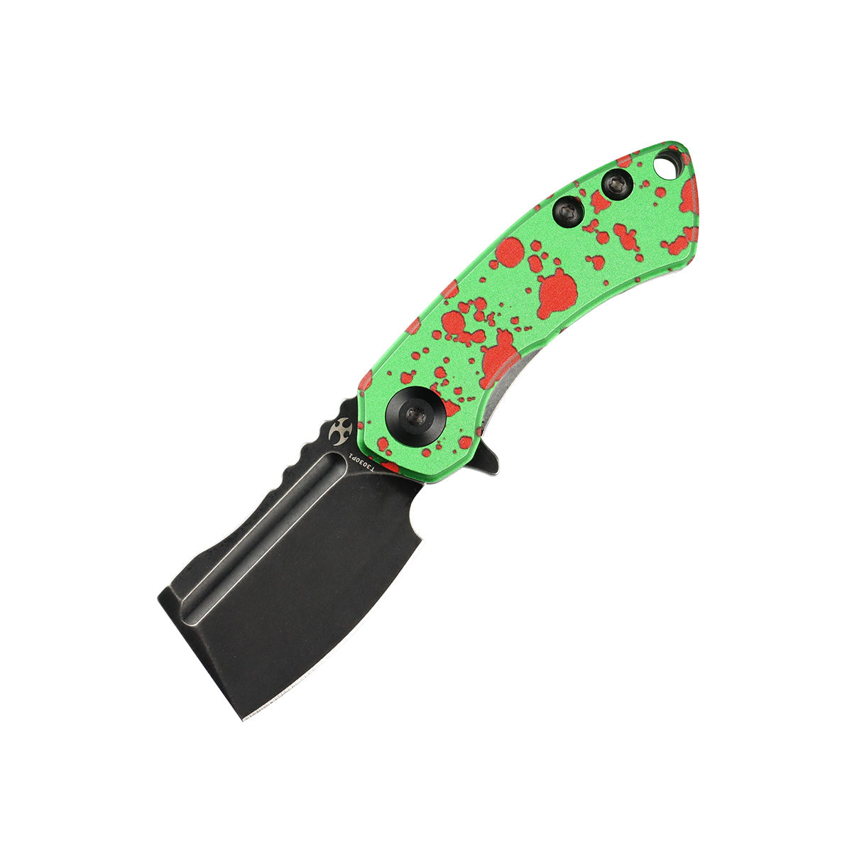Kansept T3030P1 Mini Korvid Flipper Knife 154CM Blade Zombie Green Aluminum Handle