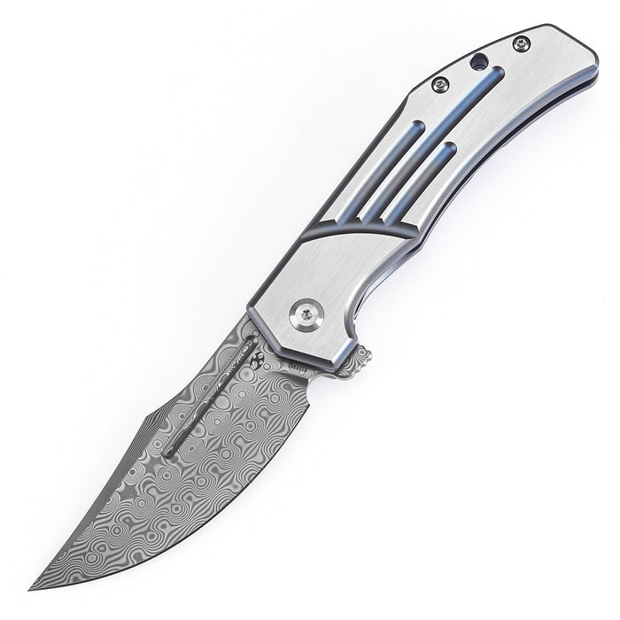 Kansept Orion K1089B2 Damascus Blade Titanium Handle JB Stout Design