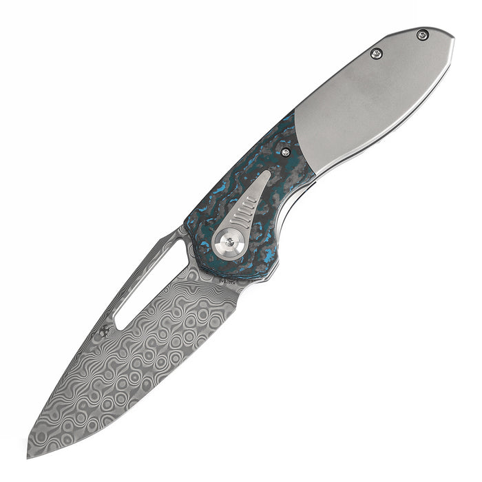 KANSEPT Thoth K1075A2 CPM 20CV Blade Titanium and 80S Camo Carbon Handle Bolster Lock