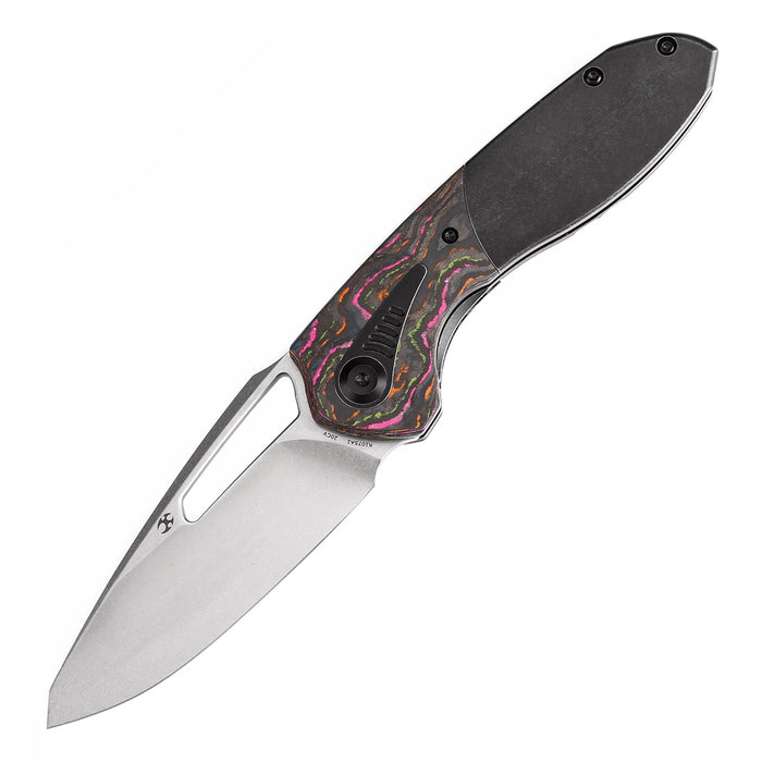 KANSEPT Thoth K1075A1 CPM 20CV Blade Titanium and 80S Camo Carbon Handle Bolster Lock