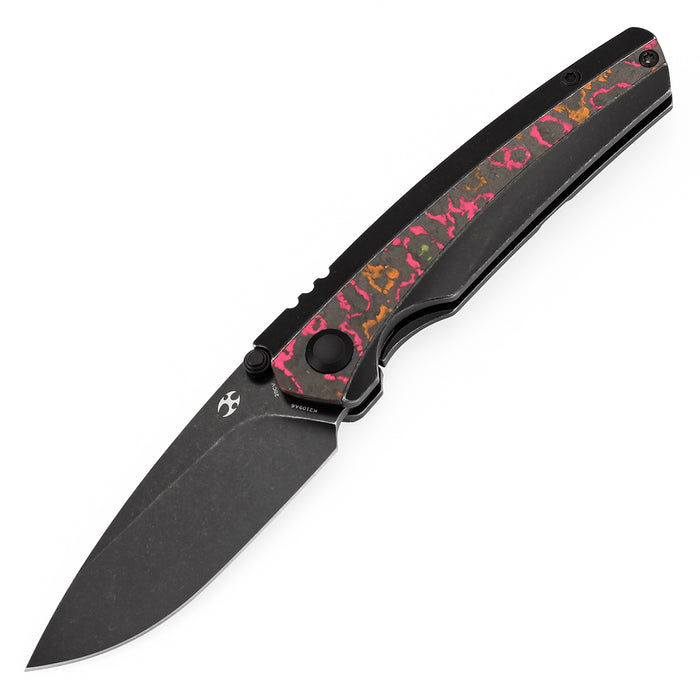 KANSEPT Raven K2109A6 CPM 20CV Blade Titanium wtih Flo Party Camocarbon Handle Frame Lock