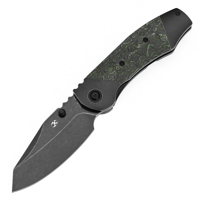 KANSEPT Caveman K1110B2 CPM 20CV Blade Titanium with Jungle Wear Fatcarbon Handle Frame Lock