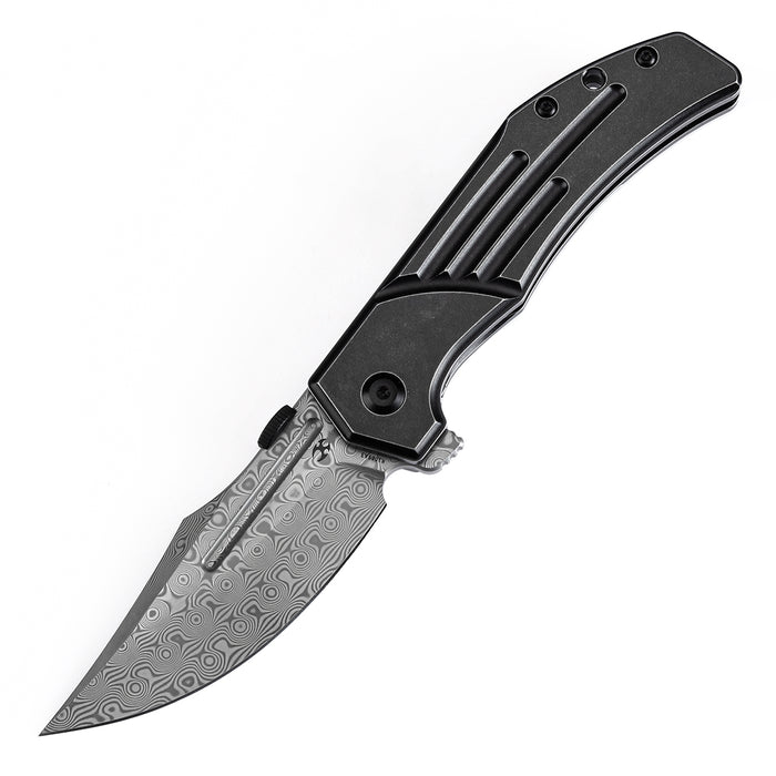 Kansept Orion K1089A3 Damascus Blade Titanium Handle JB Stout Design