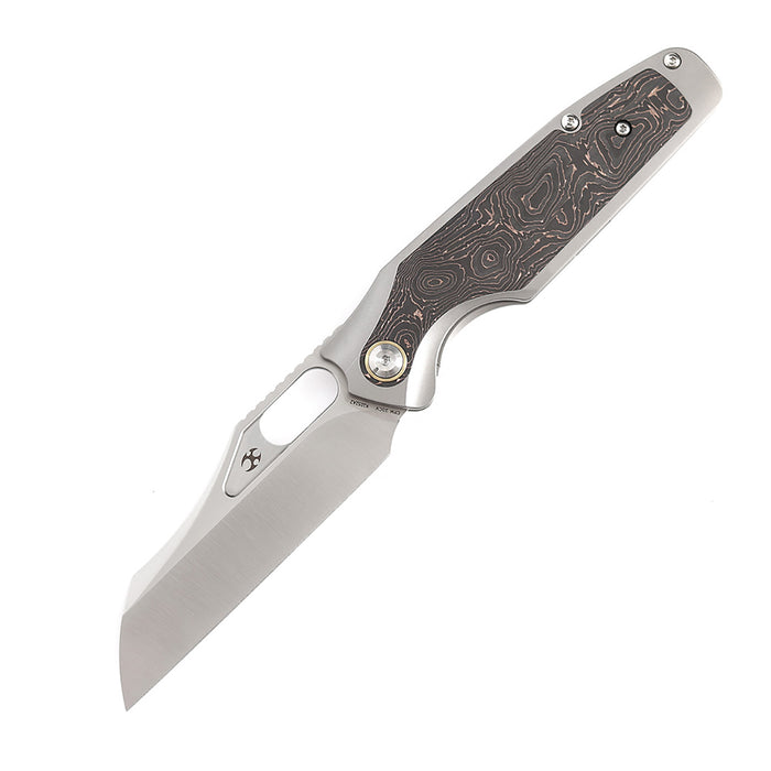 Kansept Tuckamore K1052A2 CPM-20CV Blade Titanium + Copper Carbon Fiber Handle Frame Lock