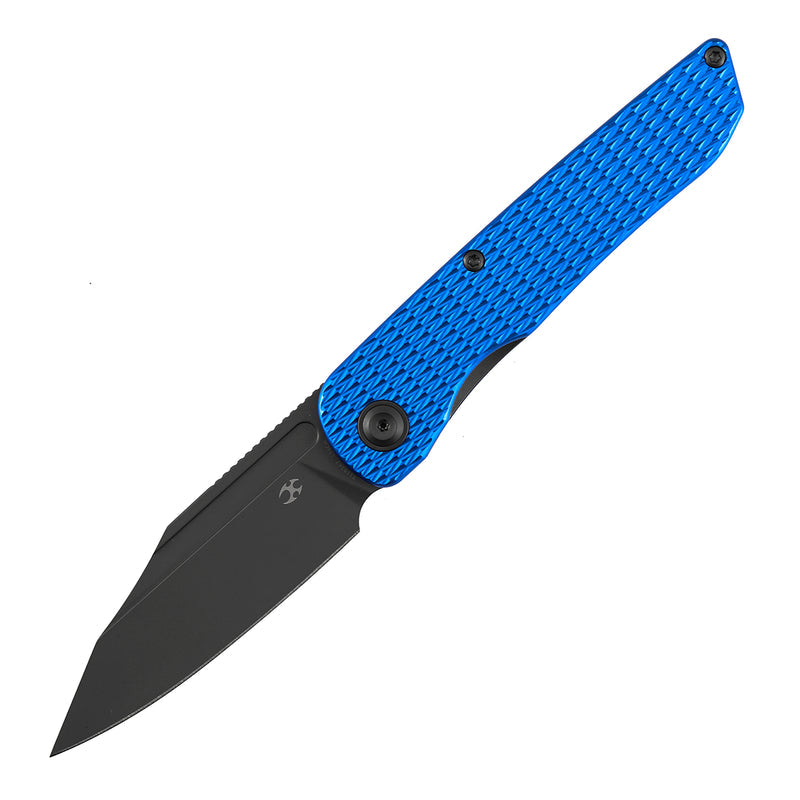 Kansept Nettle T1103A2 154CM Blade Blue Anodized Aluminum with Diamond Texture Handle Liner Lock Folding Knife
