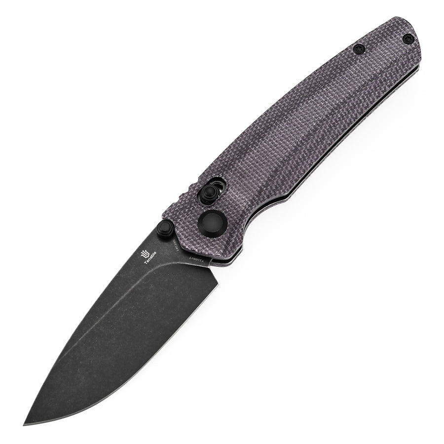 Tenable Raven T2109V7 14C28N Blade Purple Micarta Handle Cross Bar Lock Folding Knife