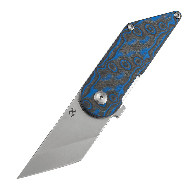 Kansept Dash T2045A3 154CM Blade Blue & Yellow Vortex Micarta Handle Liner Lock Folding Knife