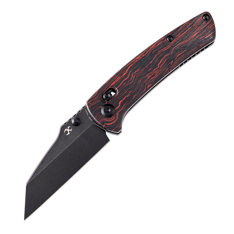 Kansept Main Street T1015V5 154CM Blade Black and Red G-Mascus Handle Crossbar Lock Folding Knife