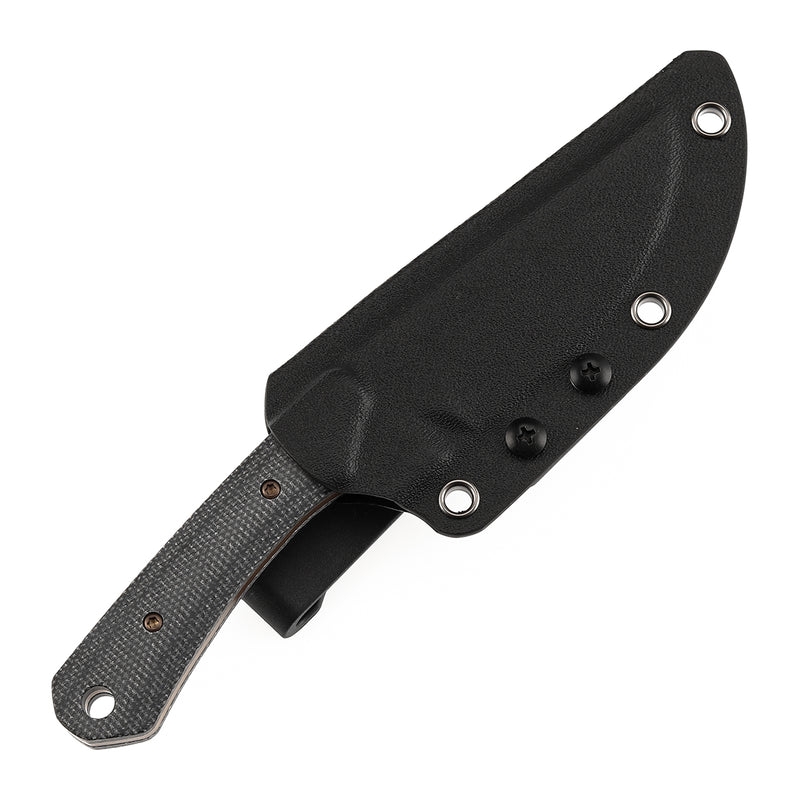 Kansept Flank G006A3 Rose Gold Coated D2 Blade Black Micarta Handle Fixed Blade Knife